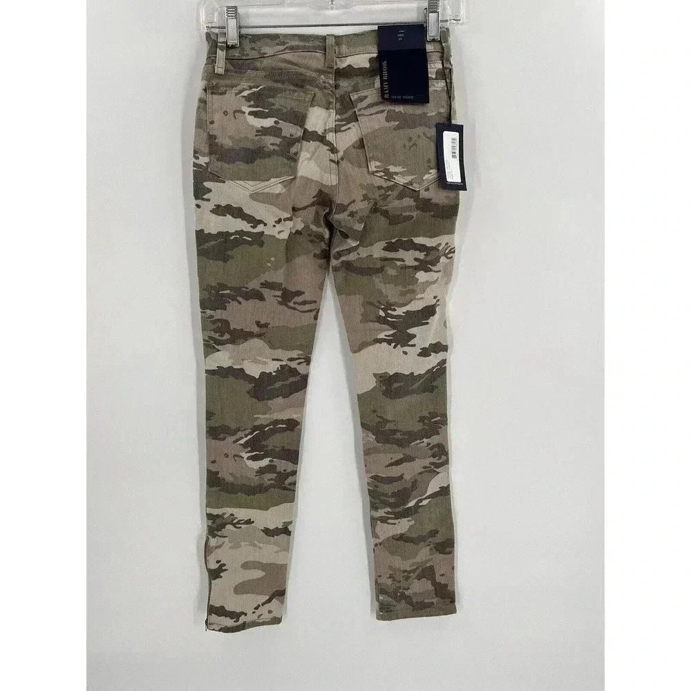 Ramy Brook Kate Mid Rise Skinny Camo Jeans Zipper Hem Women’s Size 24 New NWT